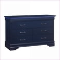 thumbnail image 5 of Bedroom Set, Queen Navy Blue Sleigh Style with LED Headboard Lights | Solid Wood+MDF | Double Dressers, 5 of 7