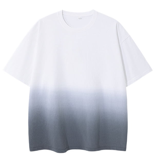 Camiseta de Manga Corta de Moda de Color Sólido Top de Manga Corta Transpirable para Hombres, 95% Poliéster 5% Blusa de Spandex, Lavado a Mano Toda la Temporada
