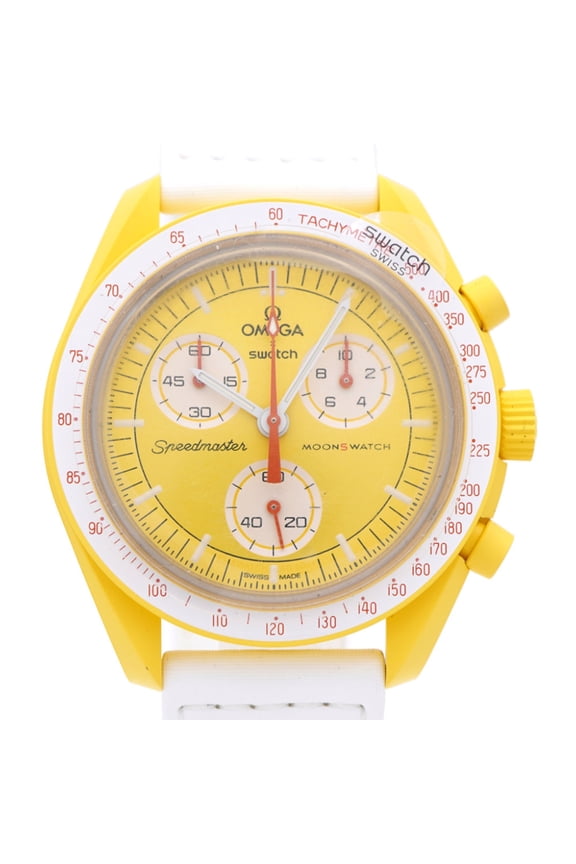 Pre-Owned Omega x Swatch Mission to the Sun Speedmaster SO33J100 Quartz Watch with...