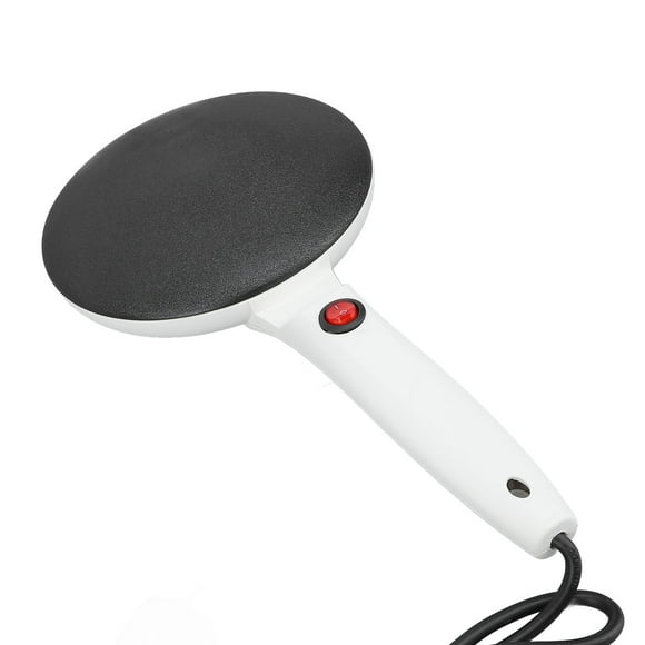Electric Crepe Maker, 8in Electric Griddle with On Off Switch & Automatic Temperature Control, Non Stick Dipping Plate with Whisk & Spatula for Pancake, Tortilla, Blintzes White