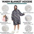 thumbnail image 5 of Wearable Oversized Blanket,Dark Blue Cartoon Unicorn Pattern Wearable Blanket Hoodie for Adults,Cozy Hooded Blankets with Super Pockets,Super Warm Fuzzy Pullover for Women & Men, 5 of 6