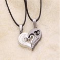 thumbnail image 2 of NUZYZ 2 Pcs His and Hers Heart Pendant English Letters Couples Love Necklaces, 2 of 6