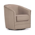 thumbnail image 2 of Porter Modern and  Classic Retro Beige Fabric Upholstered Swivel Tub Chair, 2 of 3
