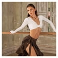 thumbnail image 2 of Latin Dance Shirt V-Neck Stage Performance Dance Wear Cha Cha Samba Tops Women Costumes, 2 of 7