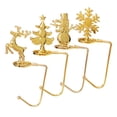thumbnail image 2 of 4 soportes multiusos para calcetines navideños y guirnaldas de chimenea con forma de copo de nieve y muñeco de nieve. oro, 2 of 9