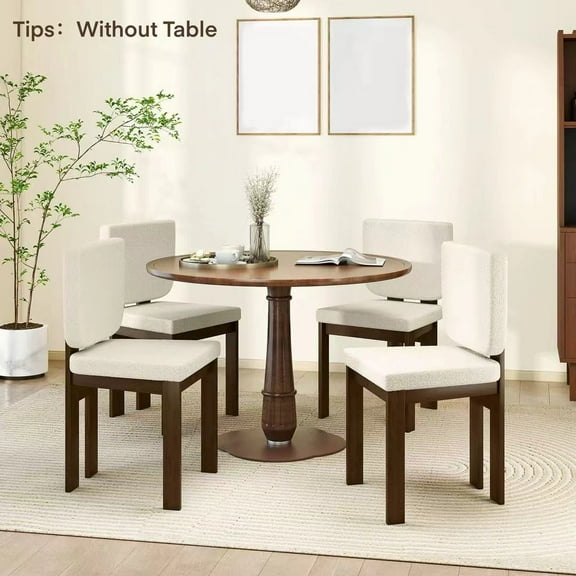 Harmijoy Wooden Dining Chair Set of 4 w/ Rubber Wood Leg Padded Wide Seat & Back for Home