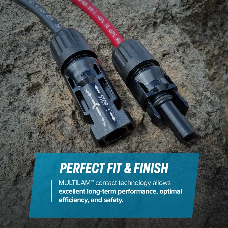 10 AWG Black Solar Panel Extension Cable With MC4 Compatible Connectors - PV Cable