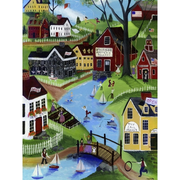 Art.com Brookside American Folk Art Town Giclee Print by Cheryl Bartley, 12" x 16"
