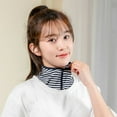 thumbnail image 4 of Yokua Zippered Neck Scarf Insert for Women Sun Protection Striped False Collar Shawl, 4 of 15