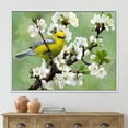 thumbnail image 2 of Designart 'Bird Sitting On A Branch of Cherry' Traditional Framed Canvas Wall Art Print, 2 of 5