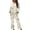 Beige and Green - Butterfly Flower, variant on Horse Aztec Print Women 2 Piece Pajama Set Long Sleeve Sleepwear with Long Pants Button Down Pj Lounge Sets Casual Comfy Loungewear Nightwear with Pockets, XS