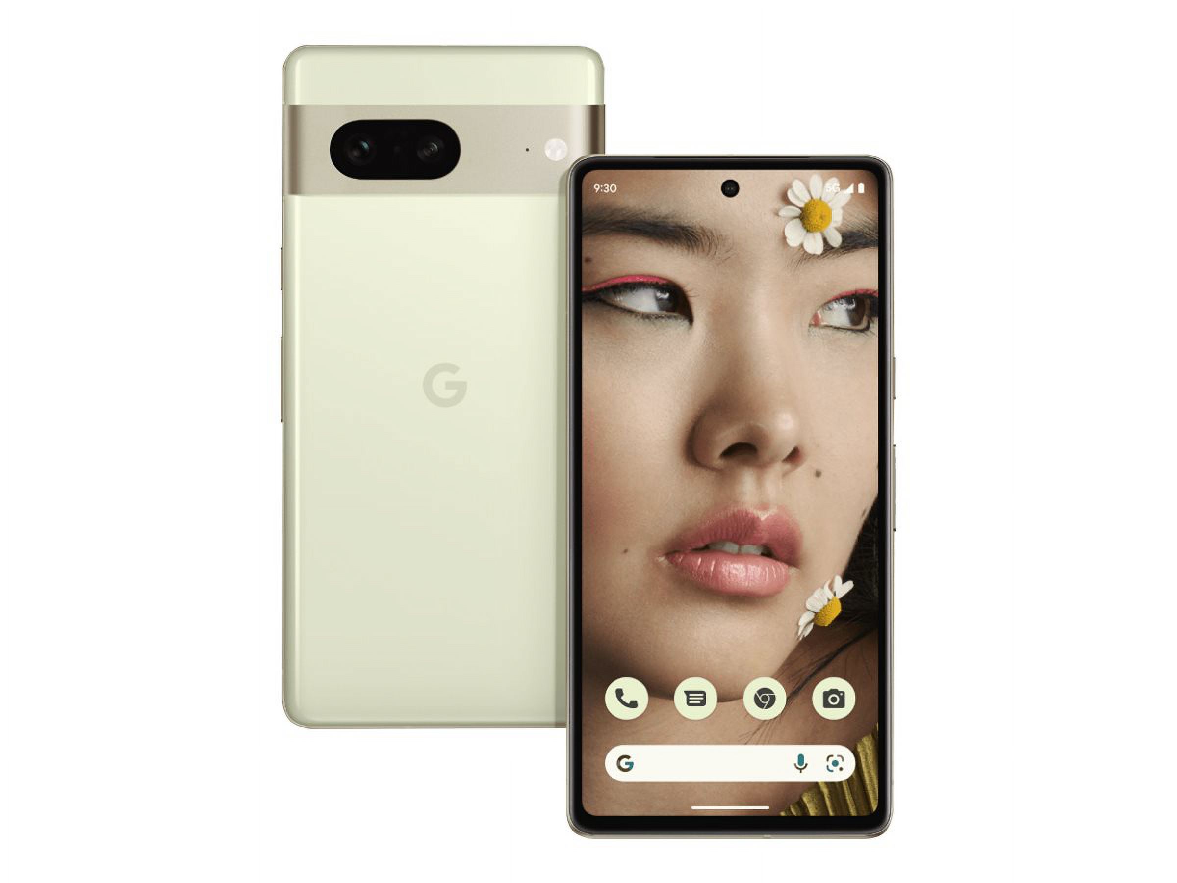 Google Pixel 7 - 5G smartphone - dual-SIM - RAM 8 GB / Internal Memory 128 GB - OLED display - 6.3" - 2400 x 1080 pixels (90 Hz) - 2x rear cameras 50 MP, 12 MP - front camera 10.8 Megapixel - lemongrass - image 3 of 8
