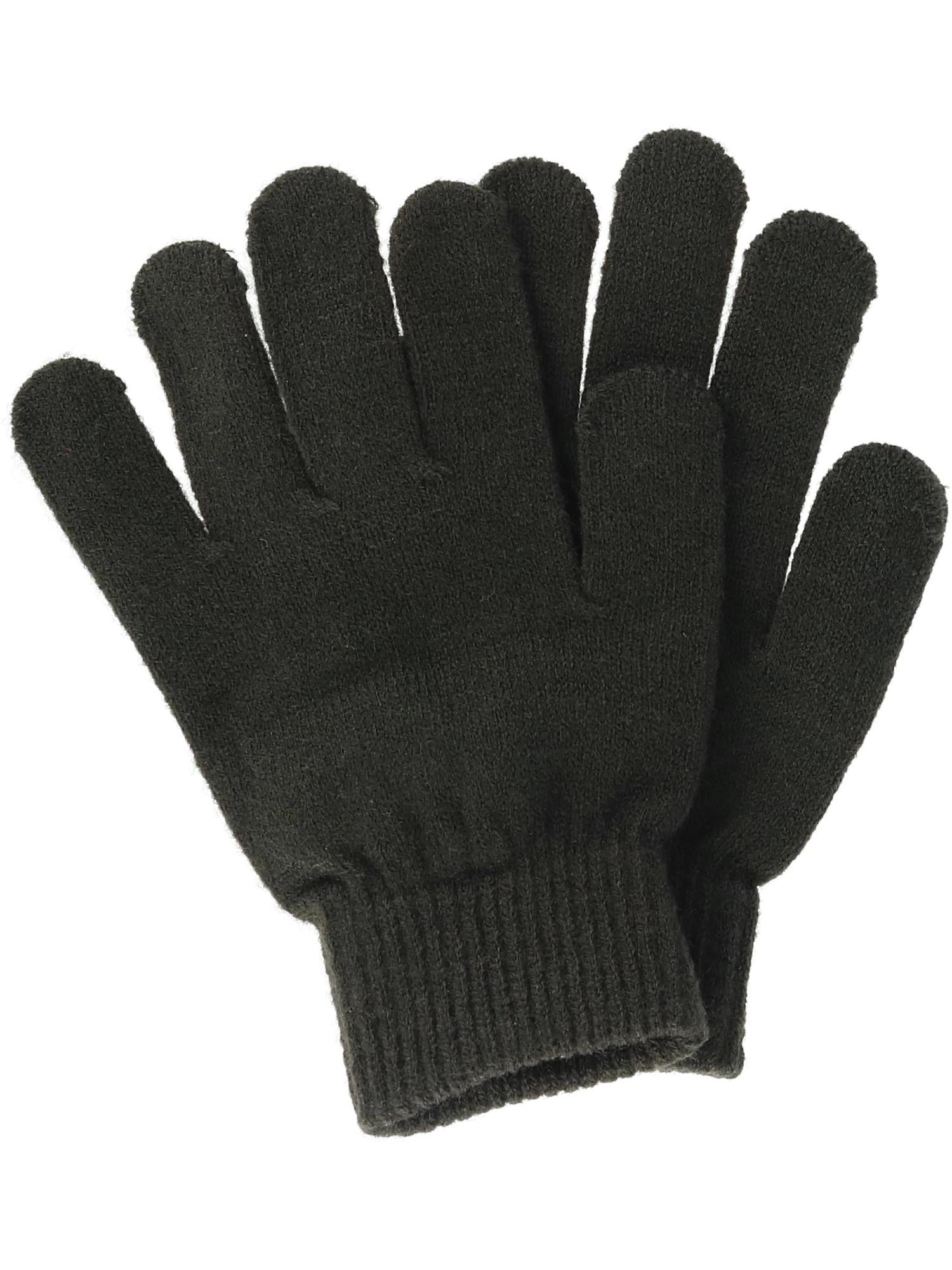 Grand Sierra Kids 4-7 Striped Hat and Solid Gloves Winter Set
