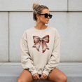 thumbnail image 5 of Football Coquette Bow Sweatshirt for Women and Teens Trendy Game Day Football Ribbon Pullover Sand Sweatshirt Adult X-Large, 5 of 7