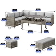 thumbnail image 2 of ModFusion 6-Piece Wicker Patio Sectional Set with Lift-Top Table & Outdoor Loveseat, Gray, 2 of 9