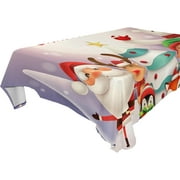 SKYSONIC Christmas Snowman Tablecloth Waterproof Washable Polyester Square Table Cover Durable Tablecloth for Kitchen Dining Table Party Decor (60 X 60 Inch)