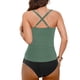 thumbnail image 4 of Traje de baño de bikini liso sin mangas para mujer, traje de baño push-up acolchado, conjuntos de blusa de traje de baño de poliéster para mujer, 4 of 5