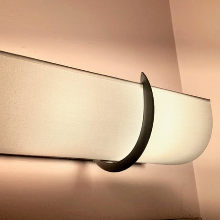 20” Smooth Silk Shade w/Black Brackets - 3 Bulb Vanity Light Cover