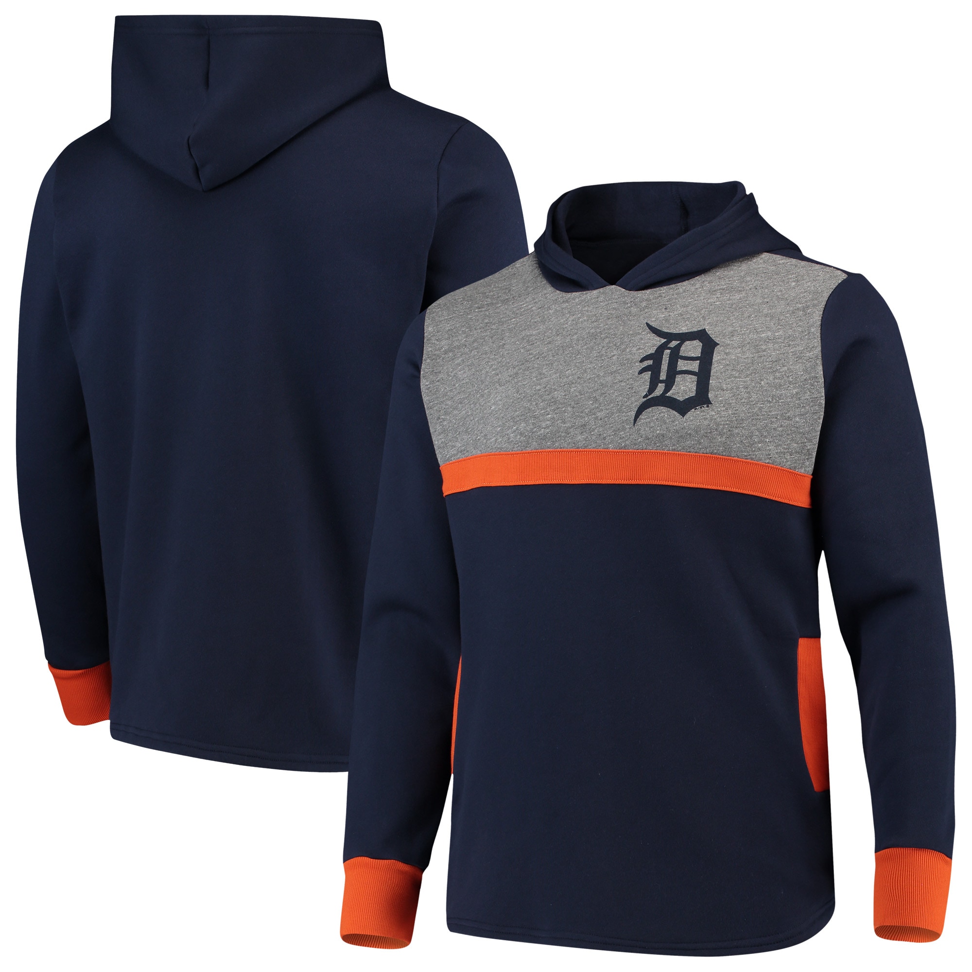 Detroit Tigers Majestic Threads Colorblocked Pullover Hoodie - Navy/Orange - Walmart.com 