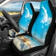 thumbnail image 2 of Jeiento Starfish Shell Car Seat Covers Set of 4 Front and Rear Split Bench Protection Stretchy Front Back Seat Cover for Women Men Fit for Auto Truck Van SUV Car Accessories, 2 of 7