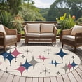 thumbnail image 4 of Large Round Rug 8Ft Washable Non-Slip, Red Blue Diamond Circle Area Rugs for Living Room Bedroom, Modern Geometric Middle Century Beige Indoor Floor Mats Carpet Runner for Home Decor, 4 of 8