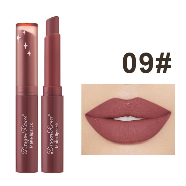 Dragon Ranee lápiz labial mate, lápiz labial inclinado, lápiz labial de soja desnuda