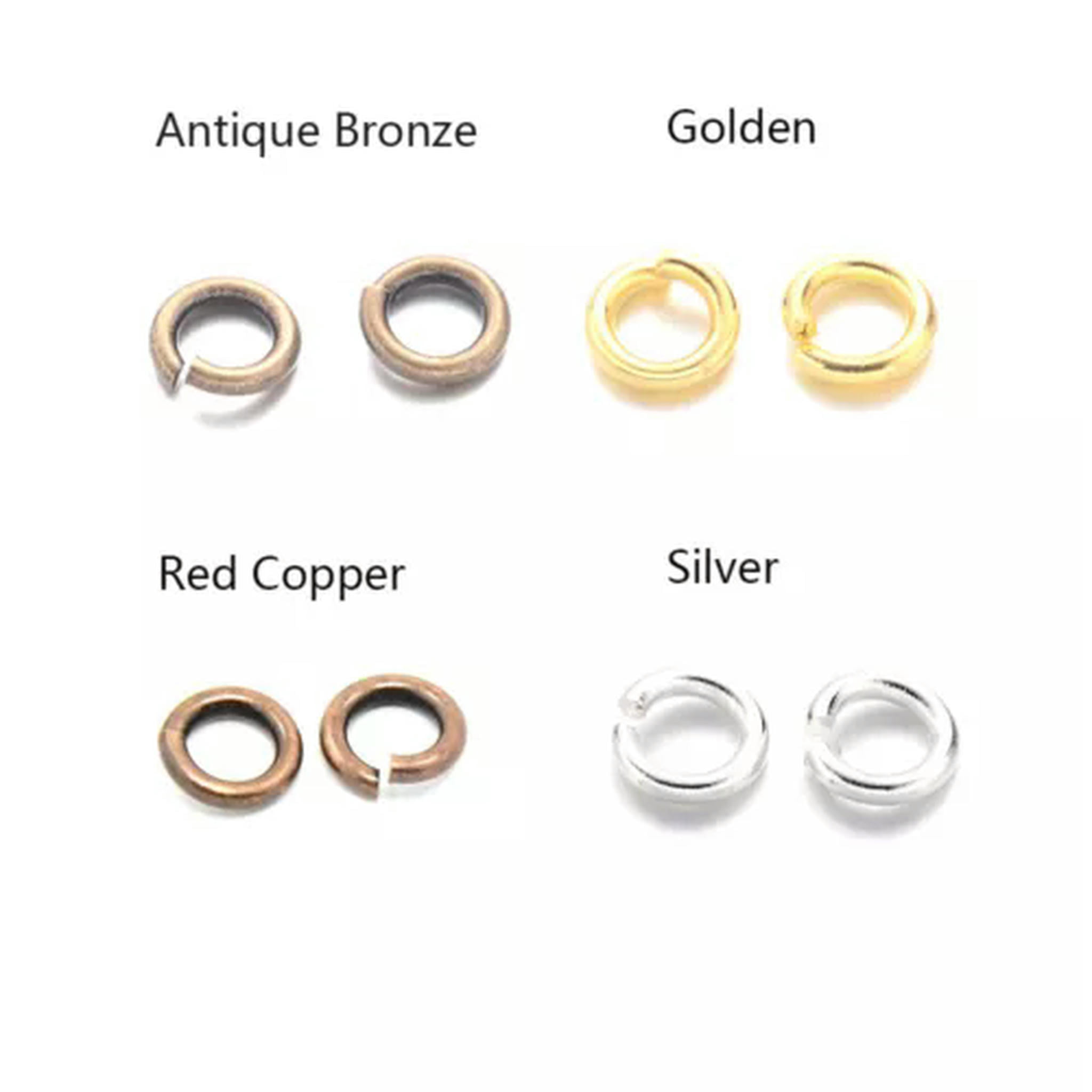 EOEMY 11000Pcs/500G Brass Open Jump Rings Close But Unsoldered Loop Jewelry Making 4mm-Mixed Color