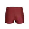 thumbnail image 2 of Fldy Kids Girls Basic Stretchy Sports V-front Booty Short Boy-cut Bottom Ballet Dance Yoga Hot Pants Underwear Burgundy 12, 2 of 6