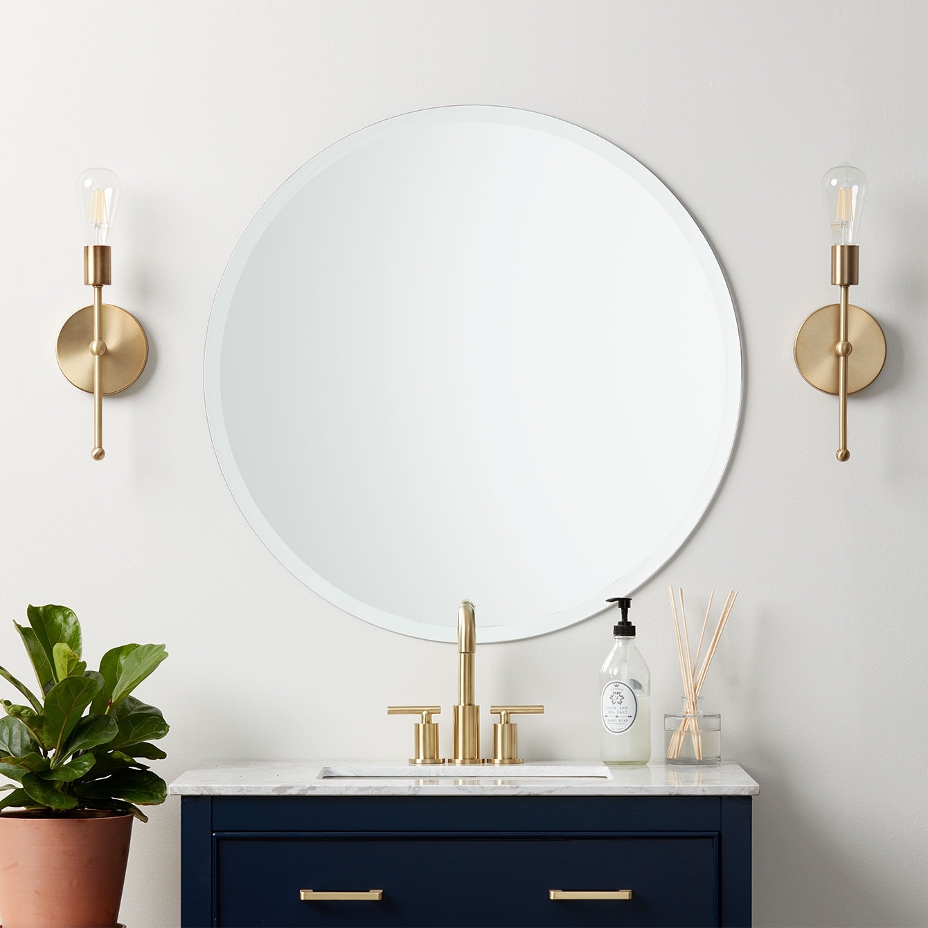 Round Beveled Bathroom Mirror Everything Bathroom