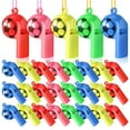 thumbnail image 1 of KAKOWELY Silbatos de plástico con cordón, diseño de fútbol, para entrenamiento deportivo, 24 unidades, 1 of 4