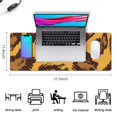 thumbnail image 5 of Long Mouse Pads for Desk,Yellow and Brown Of Leopard Print Desk Mats on Top Of Desks, Desk Mouse Pad Extra Large with 3mm Non-Slip Base and Stitched Edge for Gaming,Office,Work,Home 31.5"x11.8", 5 of 6