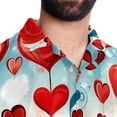 thumbnail image 5 of Valentine's Day Love Men's Short Sleeve Hawaiian Print Button Down Beach Shirt, 5 of 6