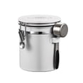 thumbnail image 1 of Advancent Recipiente hermético de acero inoxidable para granos de café con rastreador de fecha, recipiente para té, tarro de dulces, Juegos de servir café y té Cuchara Blanca/Acero 1200ML, 1 of 6