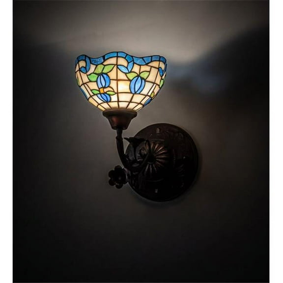 Meyda 225837 8 in. Wide Roseborder Wall Sconce