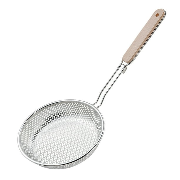 1pc Colador de acero inoxidable con mango largo, filtro, cuchara, gadget de cocina