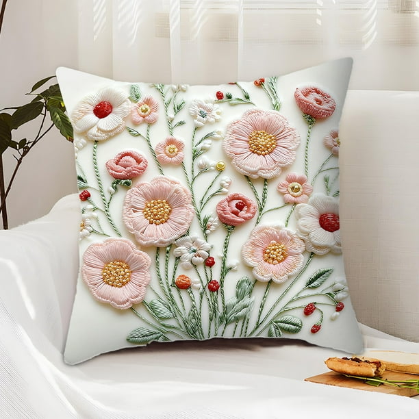 Funda de Cojín Estampada de Lino para Sofá | Multicolor 45X45 Cm | Material Suave | Función Decorativa | 1 Unidad