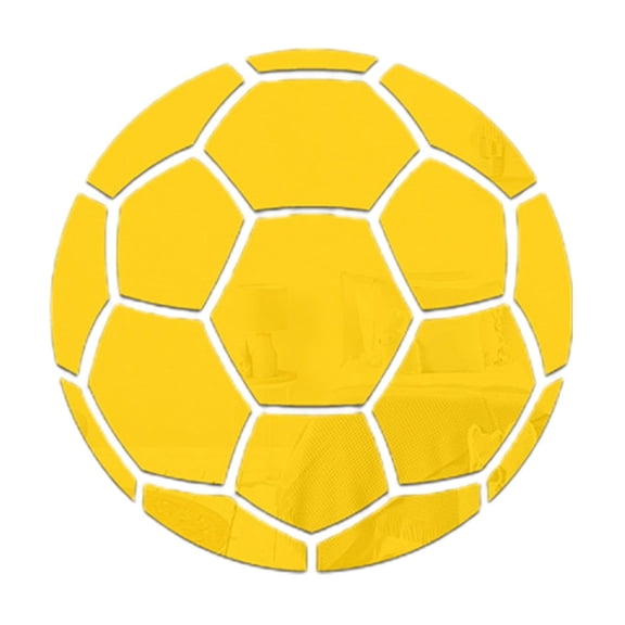 HuiXinOu Acrylic Soccer Ball Wall Decor, Mirrored Design, Wall Stickers for Boys, Girls Room, Living Room, Bedroom, Kids Room Decor (16 Pcs)