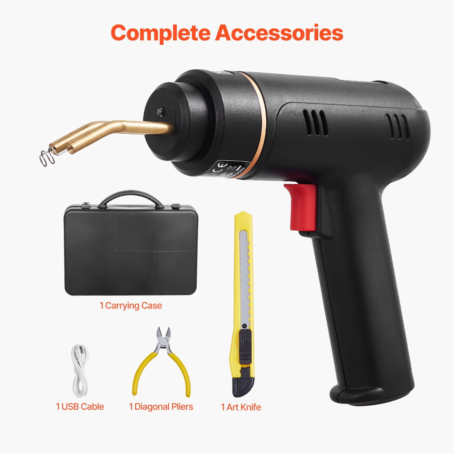 Cordless Plastic Welder, 120W with 5000mAh Battery, 1-3s Rapid Heating to 450°C, 400PCS Welding Staples, Overcharge Protection, Car Bumper and Plastic Repair