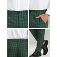 thumbnail image 6 of Unique Bargains Men's Flat Front Plaid Pants Formal Business Checked Trousers 36 Green Navy, 6 of 6