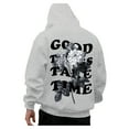 thumbnail image 3 of XIAOCHA Men's Good Things Take Time Floral Graphic Hoodie Long Sleeve Hooded Pullover Knit Top Soft Inspirational Casual Hoodies, 3 of 8