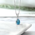 thumbnail image 4 of Gem Stone King 925 Sterling Silver London Blue Topaz and White Lab Grown Diamond Pendant Necklace for Women (1.69 Cttw, Gemstone November Birthstone, Pear Shape 9X6MM, with 18 inch Chain), 4 of 4
