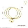 thumbnail image 3 of QQTDFG Unisex 925 Sterling Yellow Gold Silver Plated Heart Bangle Charm Bracelet L68-Gold, 3 of 6