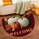 thumbnail image 5 of Tapete de Entrada Semicircular de Terciopelo con Diseño de Calabaza para Acción de Gracias | Tapete Multicolor de Poliéster - 60X40Cm - Resistente y Fácil de Limpiar | Diseño de Hoja de Arce para Acc, 5 of 6