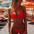 thumbnail image 2 of Sngxgn Womens High Waisted Bikini Sets Halter Neck Push up Two Piece Swimsuit Bathing Suit Swimwear(Red,M), 2 of 7