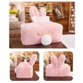 thumbnail image 4 of Rabbit Ear Tissue Box Plush Napkin Storage Container Convenient Paper Towel Organizer for Home Bar Office (Pink Rectang, 4 of 8