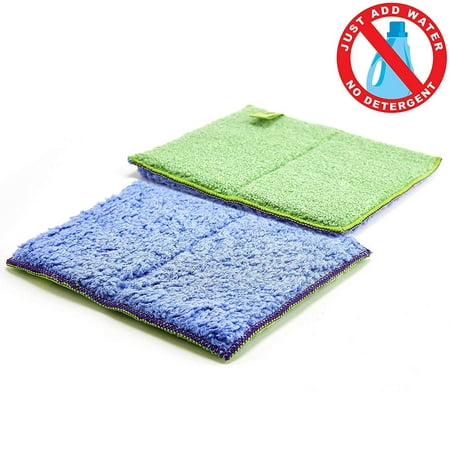 nano-knockout 2-in-1 dual purpose kitchen ultra micro fiber cleaning pad - just add water no detergents needed  use for stubborn stains around sinks, stovetop and countertops - removing grease with (Best Detergent For Grease And Oil)