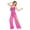 Hot Pink, variant on Women Two Piece Lyrical Dancewear Mesh Tops Pants Suit for Party Waltz Modern Ballet Dance Wear White M