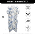 thumbnail image 6 of Xoenoiee Blue Peony Flower Pattern Cardigan for Women Short Sleeve Lightweight Kimono Cardigan Loose Fit Beach Cover Up 2026 Summer Clothes, 6 of 7