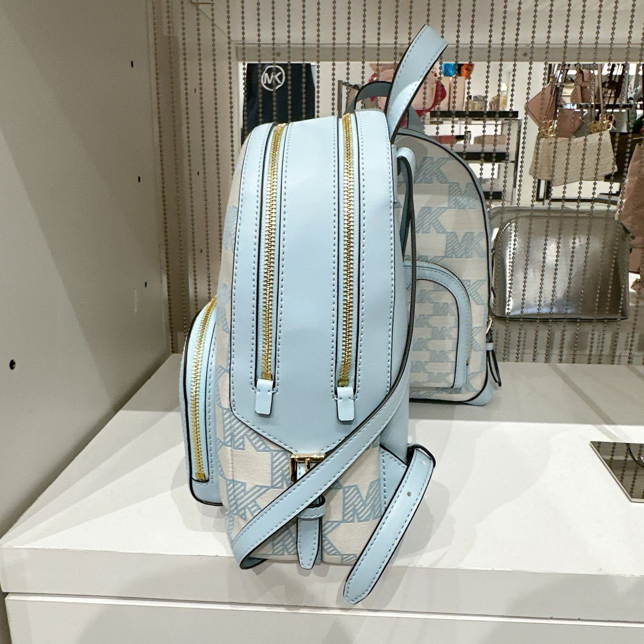 Michael Kors Jaycee Medium Logo Jacquard Backpack in Vista Michael Kors Jaycee Medium Logo Jacquard Backpack in Vista