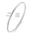 thumbnail image 3 of PAURO Women's Stainless Steel 2mm Glossy Round Bangle Bracelet Oval Solid Stackable Thin Silver 65MM, 3 of 5